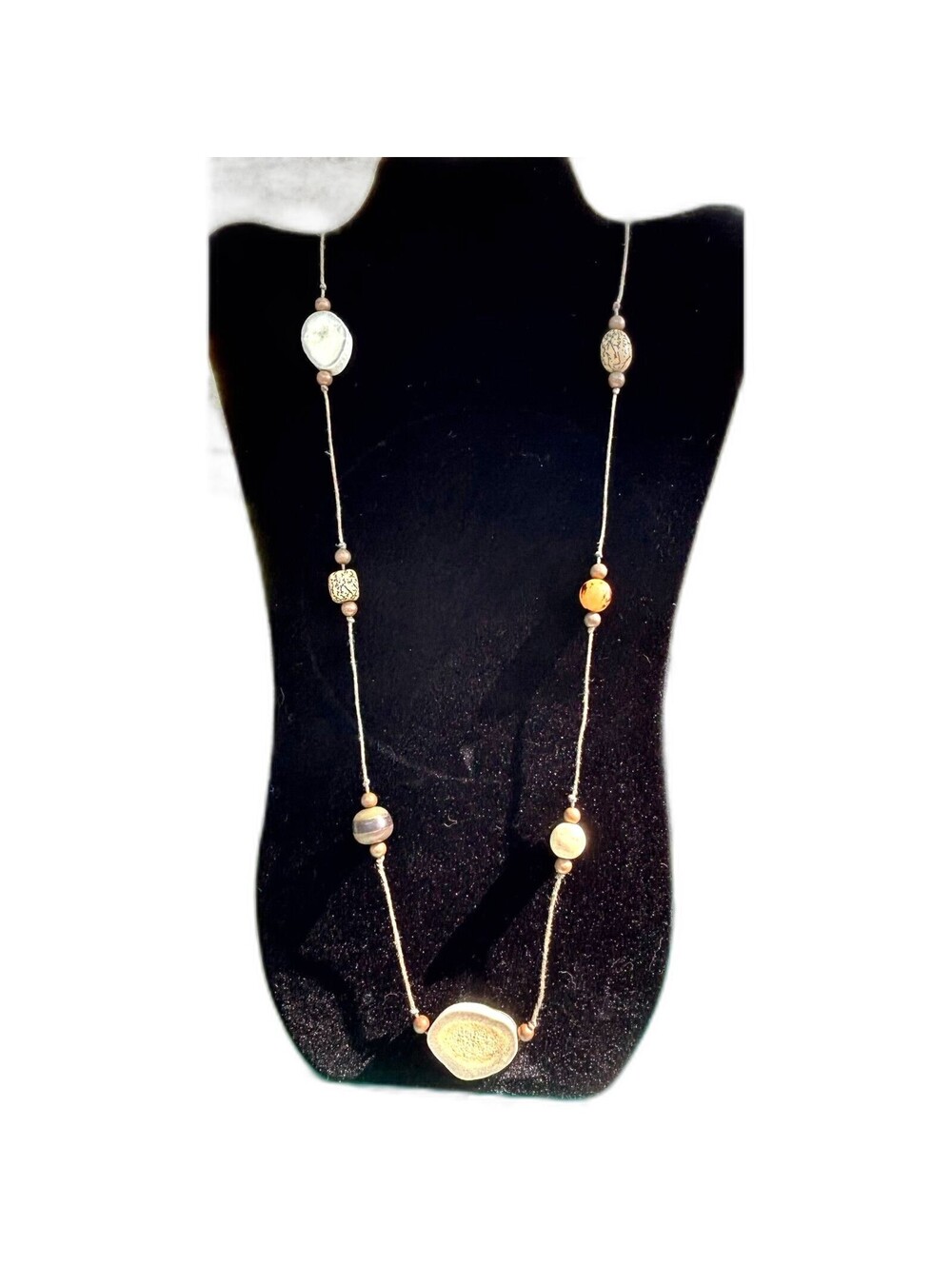 Natural Boho Artisan Adjustable Cord Earth Jewelry Tribal Inspired Necklace